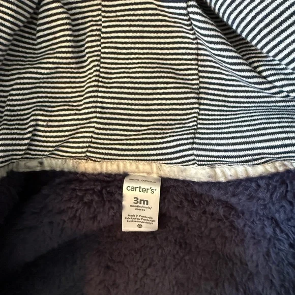 NWT Carters Cozy Kids Fleece Footed Sleeper- Navy Blue - Picture 6 of 6